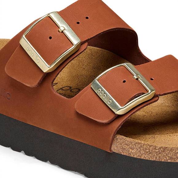 NEW BIRKENSTOCK arizona platform nubuck in pecan - Picture 6 of 7